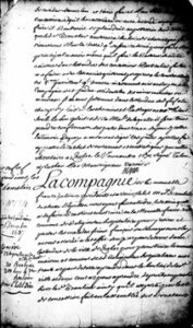 Manuscrit de l'acte de concession de la seigneurie des Grondines. 