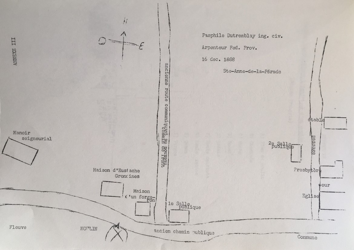 Plan du premier village dessiné à la main. 